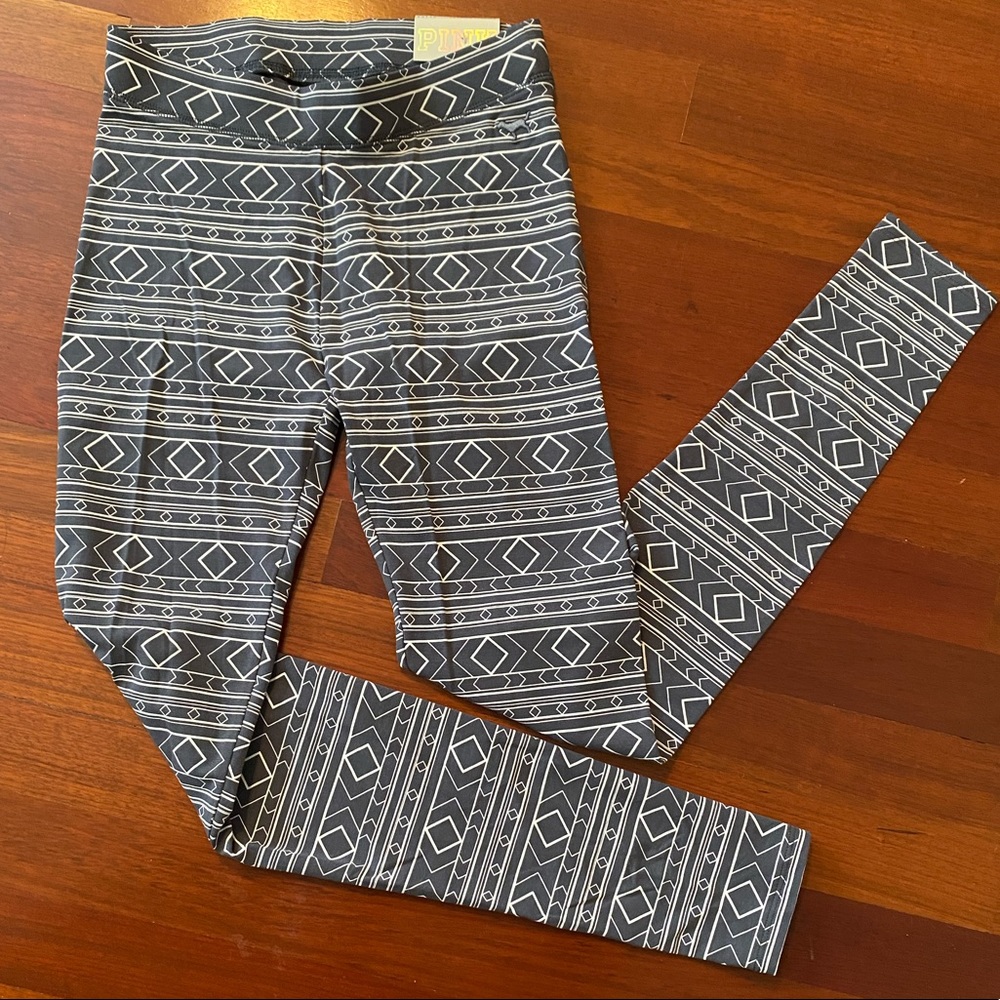Pink Victoria’s Secret Grey Tribal Fashion Leggings